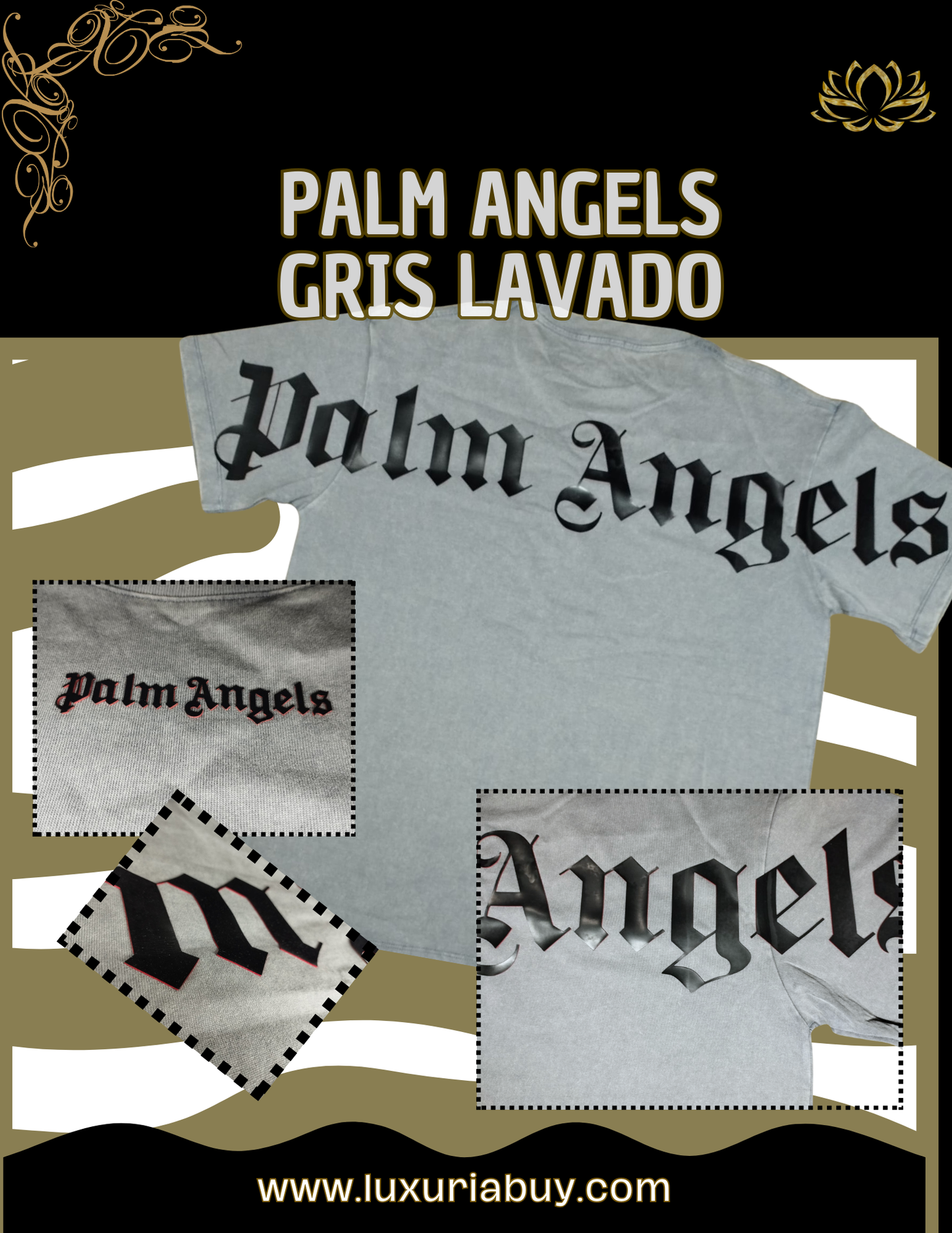 Palm Angels Gris y Negro
